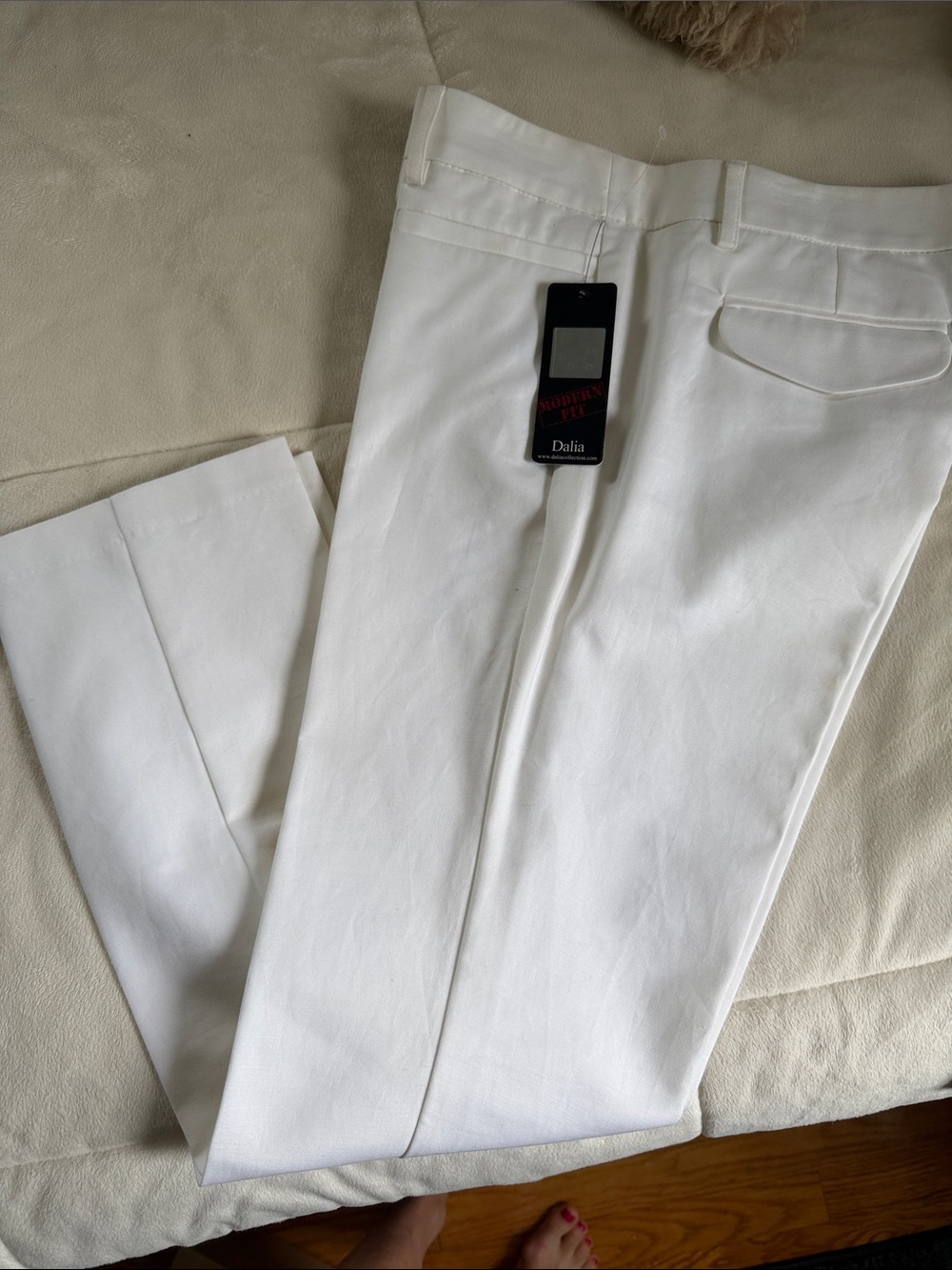 Dalia White Straight Leg Pants